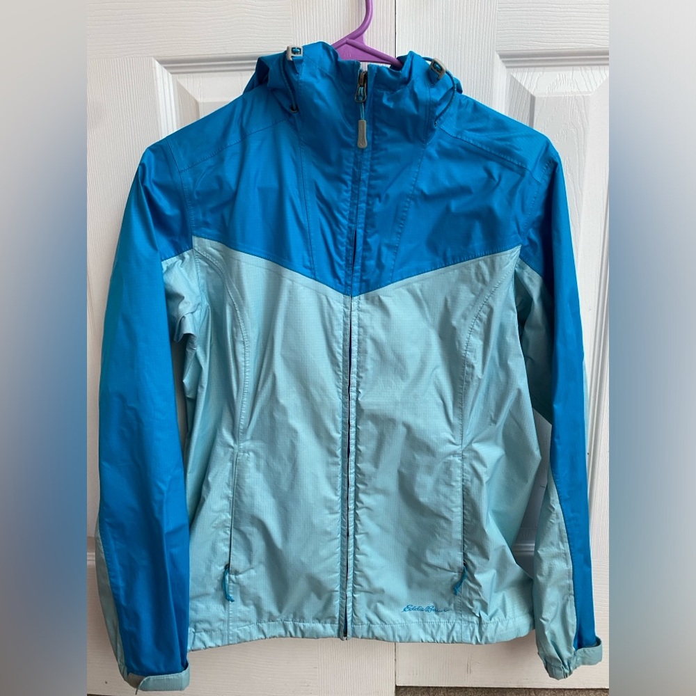 Eddie Bauer Women's XS two toned blue rain jacket
